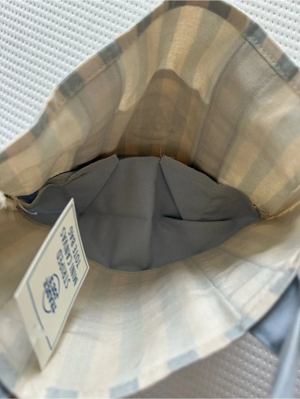 Trader Joe's Blue & Cream Striped Canvas Tote Bag